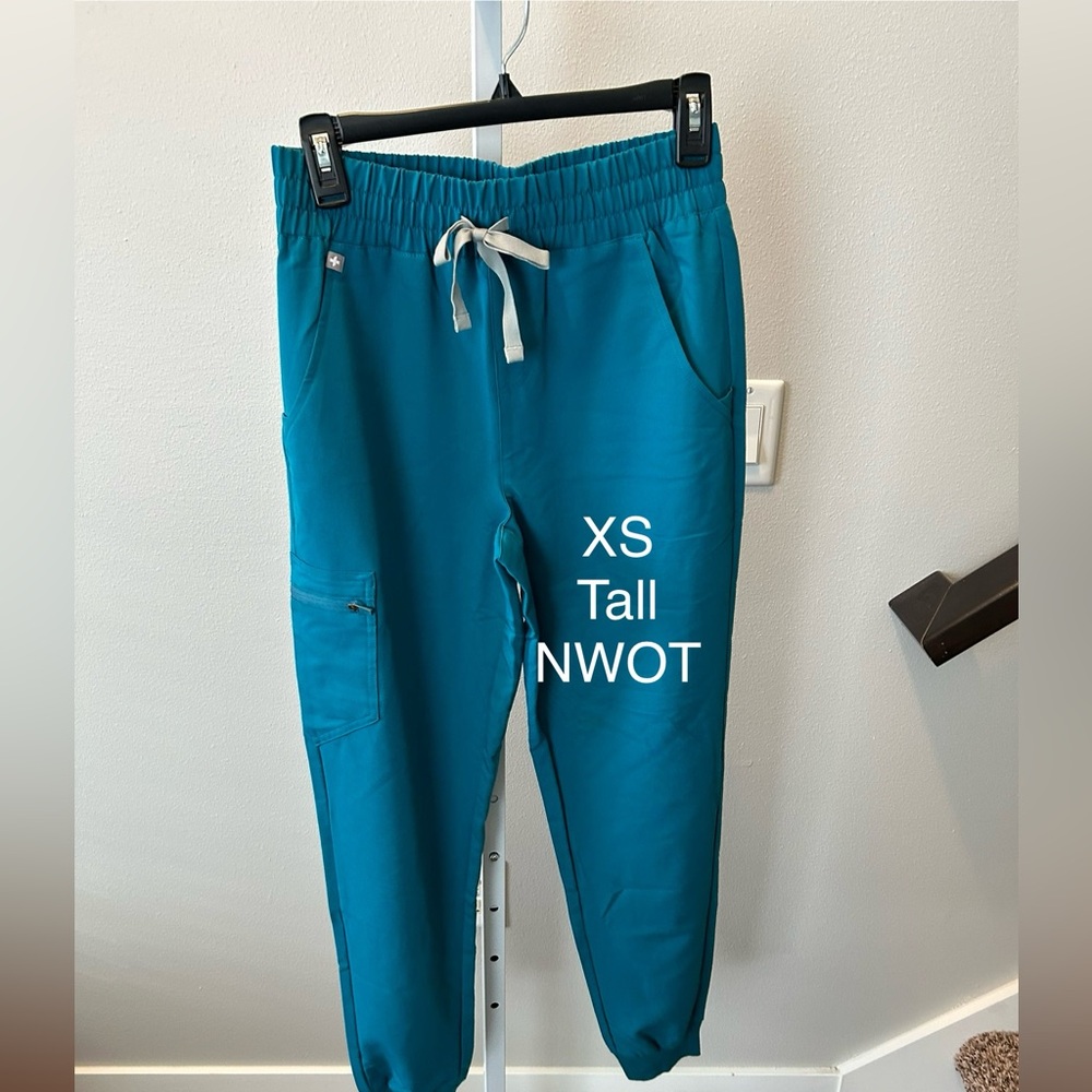 Figs scrubs XS tall scrub pants teal nwot